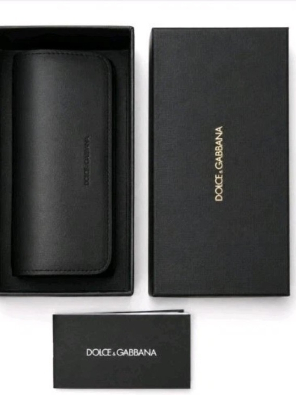 Dolce & Gabbana Black Eyeglasses Sunglasses Case With Box & Booklet
